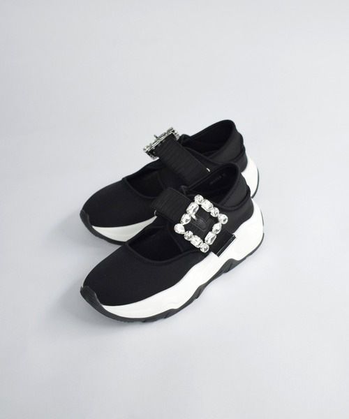 EVOL（イーボル）の「ビジューバックルボリュームソールスニーカー（スニーカー・レディース・ブラック・M/S/LL/L）」の5枚目の写真