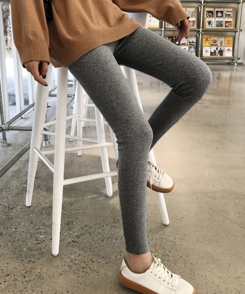 Miniministore(ミニミニストア)の「リブ レギンスパンツ レディース 美脚(その他パンツ・レディース・ワインレッド/ダークグレー/ネイビー/ライトグレー/ブラック/ホワイト/グリーン・FREE)」の9枚目の写真