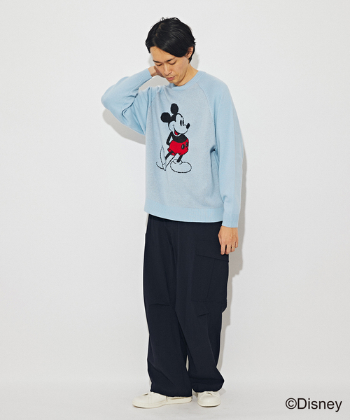 エディフィス別注 ミッキーマウス カシミヤブレンドクルーネックニット