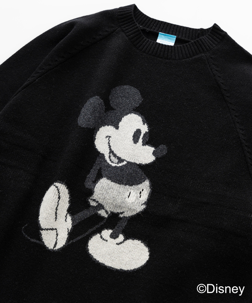 EDIFICE ミッキーマウス カシミヤブレンド クルーネックニットLサイズ