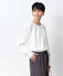 OPAQUE.CLIP | フロントタックジョーゼットブラウス／幾何プリントアソート【洗濯機洗い可】(シャツ/ブラウス)