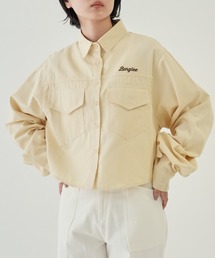 タケミジ シャツ クロップド ワンポイント ロゴ 刺繍 長袖