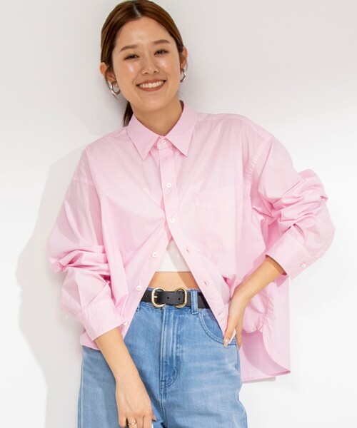 Rie Miller(リエミラー)の「製品染めレギュラーカラーショート丈シャツ(シャツ/ブラウス・レディース・ホワイト/サックスブルー/ベビーピンク・38)」の17枚目の写真