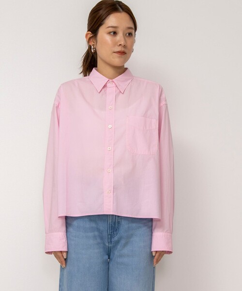 Rie Miller(リエミラー)の「製品染めレギュラーカラーショート丈シャツ(シャツ/ブラウス・レディース・ホワイト/サックスブルー/ベビーピンク・38)」の13枚目の写真