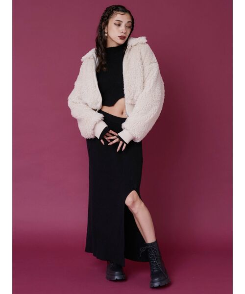 EVRIS（エヴリス）の「スリットロングニットスカート【セットアップ着用可能】（スカート・レディース・ブルー/ブラック・FREE）」の11枚目の写真