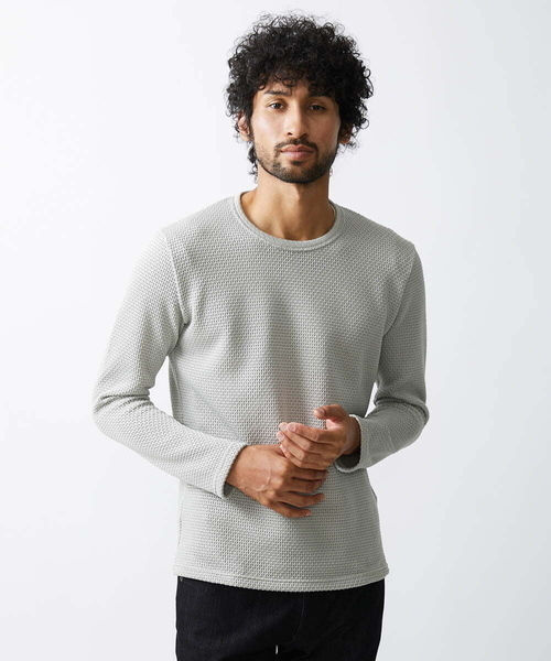 MICHEL KLEIN HOMME (ミッシェルクランオム)の「ダブルフェイスクルーネックカットソー(Tシャツ/カットソー・メンズ・ブラック/ベージュ/オレンジ・MEDIUM/LARGE/X-LARGE)」の2枚目の写真