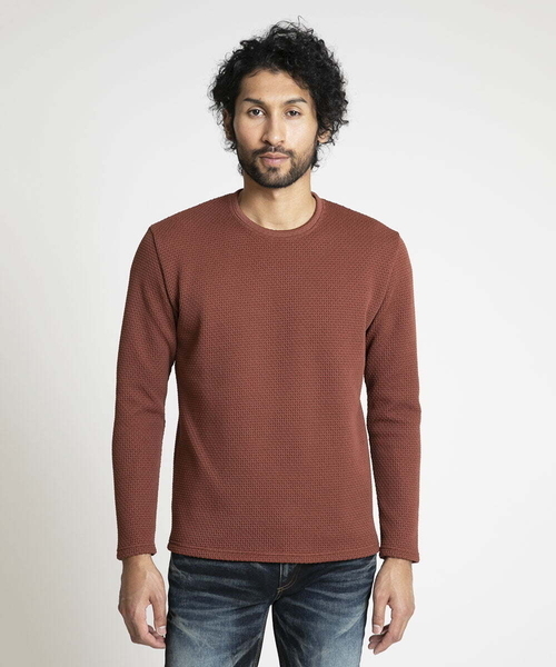 MICHEL KLEIN HOMME (ミッシェルクランオム)の「ダブルフェイスクルーネックカットソー(Tシャツ/カットソー・メンズ・ブラック/ベージュ/オレンジ・MEDIUM/LARGE/X-LARGE)」の3枚目の写真