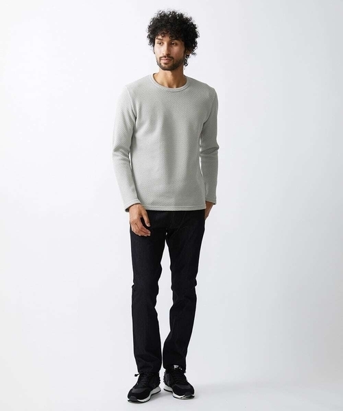 MICHEL KLEIN HOMME (ミッシェルクランオム)の「ダブルフェイスクルーネックカットソー(Tシャツ/カットソー・メンズ・ブラック/ベージュ/オレンジ・MEDIUM/LARGE/X-LARGE)」の8枚目の写真