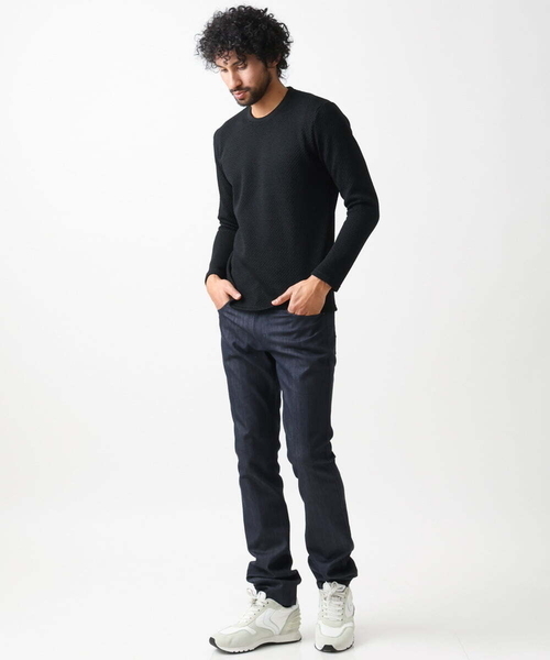 MICHEL KLEIN HOMME (ミッシェルクランオム)の「ダブルフェイスクルーネックカットソー(Tシャツ/カットソー・メンズ・ブラック/ベージュ/オレンジ・MEDIUM/LARGE/X-LARGE)」の5枚目の写真