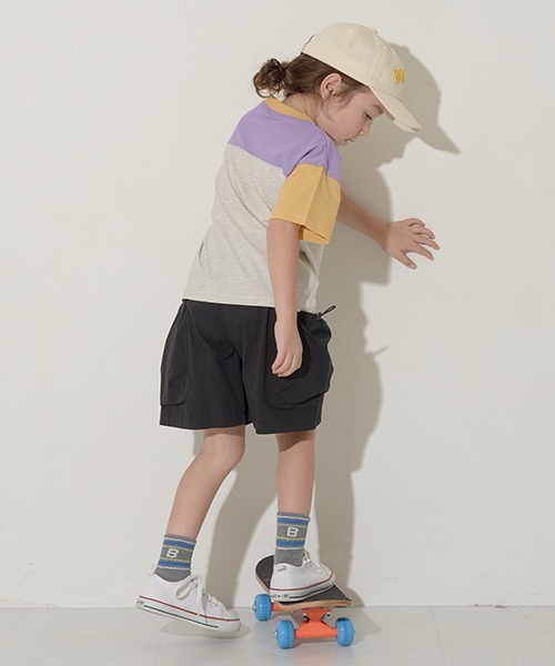 b・ROOM(ビールーム)の「ビッグカーゴポケットハーフパンツ(その他パンツ・キッズ・キャメル/モスグリーン/グレイッシュブルー/ブラック・100cm/110cm/120cm/130cm/140cm/150cm)」の21枚目の写真