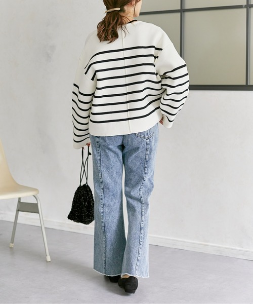 Thevon(ゼボン)の「スポンジニットジップカーディガン(カーディガン/ボレロ・レディース・オフホワイト/グレー/ブルー/アイボリー・FREE)」の12枚目の写真