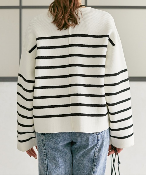 Thevon(ゼボン)の「スポンジニットジップカーディガン(カーディガン/ボレロ・レディース・オフホワイト/グレー/ブルー/アイボリー・FREE)」の14枚目の写真