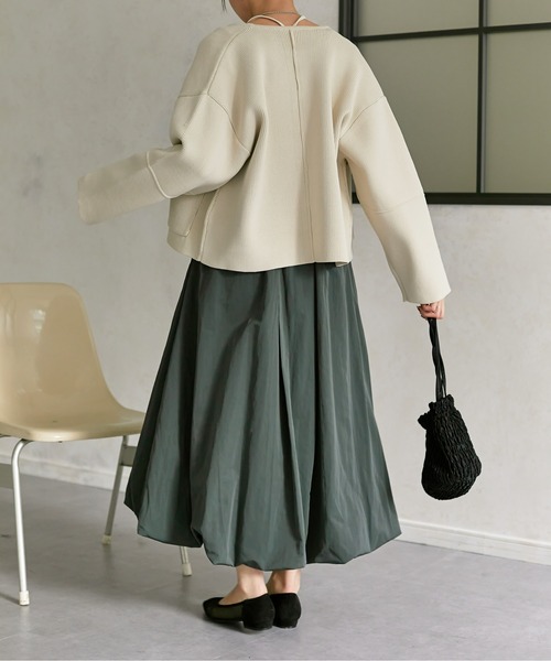 Thevon(ゼボン)の「スポンジニットジップカーディガン(カーディガン/ボレロ・レディース・オフホワイト/グレー/ブルー/アイボリー・FREE)」の22枚目の写真