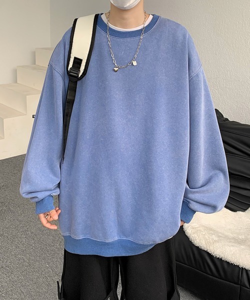 FVLMEN(フルメン)の「【FVLMEN】Pigment processing sweat pullover/ピグメント加工 スウェット プルオーバー(スウェット・メンズ・パープル/グリーン/ブラック/ブルー/グレー・X-LARGE/LARGE/MEDIUM)」の5枚目の写真