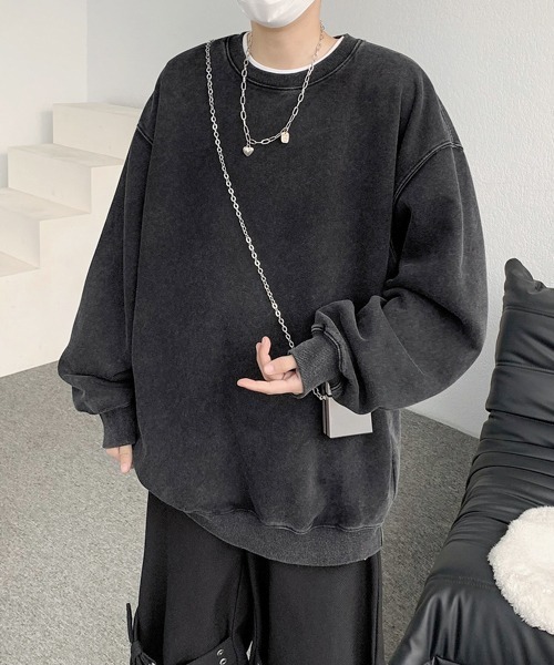 セール】【FVLMEN】Pigment processing sweat pullover/ピグメント加工