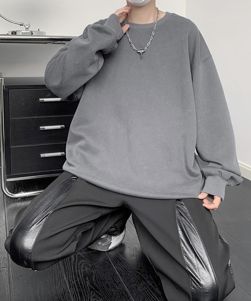 FVLMEN(フルメン)の「【FVLMEN】Pigment processing sweat pullover/ピグメント加工 スウェット プルオーバー(スウェット・メンズ・パープル/グリーン/ブラック/ブルー/グレー・X-LARGE/LARGE/MEDIUM)」の14枚目の写真