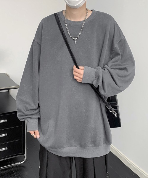 FVLMEN(フルメン)の「【FVLMEN】Pigment processing sweat pullover/ピグメント加工 スウェット プルオーバー(スウェット・メンズ・パープル/グリーン/ブラック/ブルー/グレー・X-LARGE/LARGE/MEDIUM)」の8枚目の写真