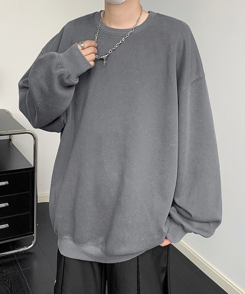 FVLMEN(フルメン)の「【FVLMEN】Pigment processing sweat pullover/ピグメント加工 スウェット プルオーバー(スウェット・メンズ・パープル/グリーン/ブラック/ブルー/グレー・X-LARGE/LARGE/MEDIUM)」の9枚目の写真