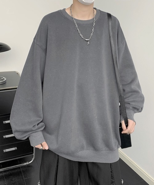 FVLMEN(フルメン)の「【FVLMEN】Pigment processing sweat pullover/ピグメント加工 スウェット プルオーバー(スウェット・メンズ・パープル/グリーン/ブラック/ブルー/グレー・X-LARGE/LARGE/MEDIUM)」の7枚目の写真
