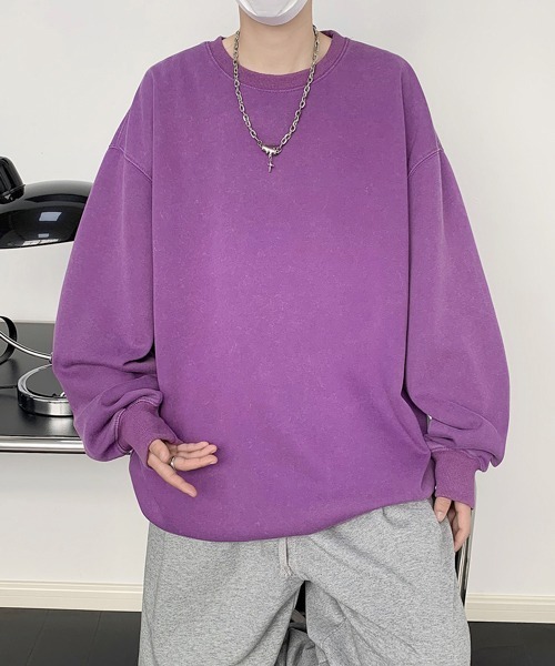 セール】【FVLMEN】Pigment processing sweat pullover/ピグメント加工