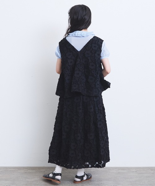 bulle de savon（ビュルデサボン）の「fusafusa hana ジャカード　タックスカート（スカート・レディース・ブラック・FREE）」の7枚目の写真