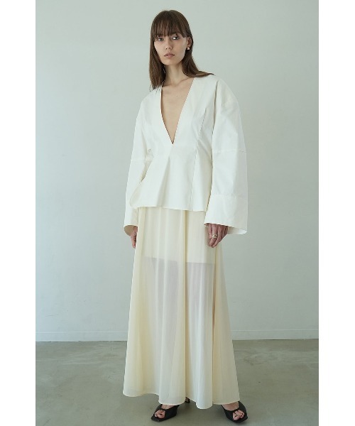 CLANE  クラネ ブラウス ホワイト CLANE（クラネ）の「CLANE/クラネ/RIBBON ZIP SHIRTS（シャツ/ブラウス