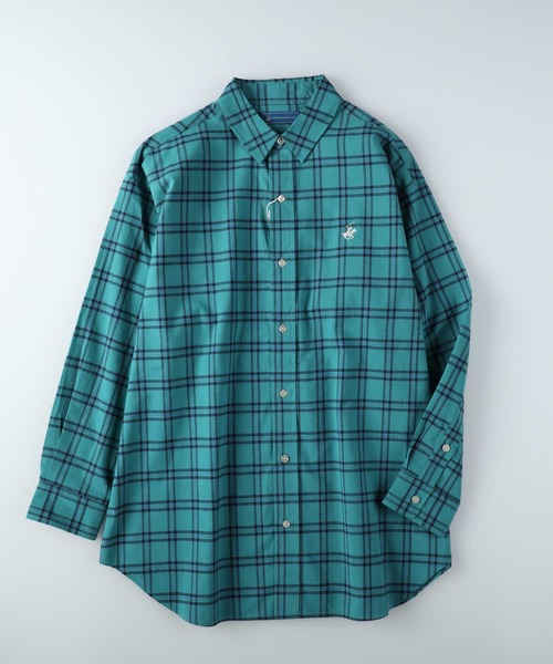 Right-on（ライトオン）の「【BEVERLY HILLS POLO CLUB】【別注】ビッグシルエット長袖シャツ（シャツ/ブラウス・レディース・グリーン/ブラック×グリーン/ブルー/ブラック×ブルー・フリー）」の21枚目の写真