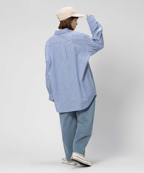 Right-on（ライトオン）の「【BEVERLY HILLS POLO CLUB】【別注】ビッグシルエット長袖シャツ（シャツ/ブラウス・レディース・グリーン/ブラック×グリーン/ブルー/ブラック×ブルー・フリー）」の18枚目の写真