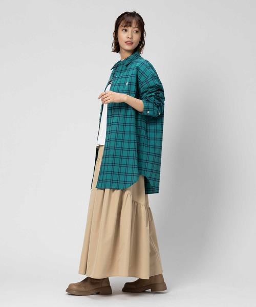 Right-on（ライトオン）の「【BEVERLY HILLS POLO CLUB】【別注】ビッグシルエット長袖シャツ（シャツ/ブラウス・レディース・グリーン/ブラック×グリーン/ブルー/ブラック×ブルー・フリー）」の9枚目の写真