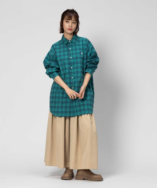 Right-on（ライトオン）の「【BEVERLY HILLS POLO CLUB】【別注】ビッグシルエット長袖シャツ（シャツ/ブラウス・レディース・グリーン/ブラック×グリーン/ブルー/ブラック×ブルー・フリー）」の11枚目の写真