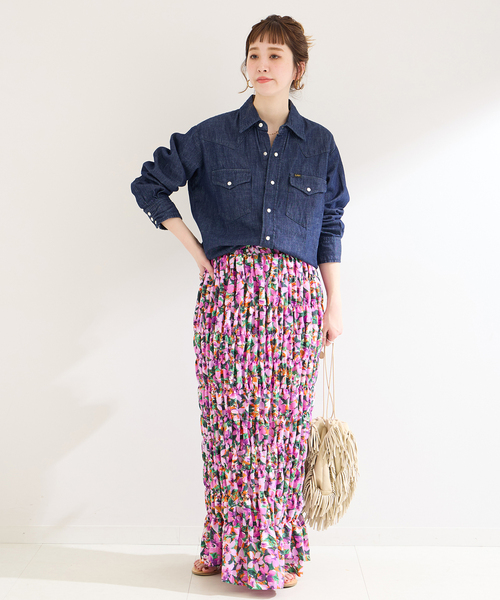 Lee（リー）の「【LEE/リー】ウエスタンシャツ（シャツ/ブラウス・レディース・ネイビー/ブルー・SMALL/MEDIUM）」の3枚目の写真