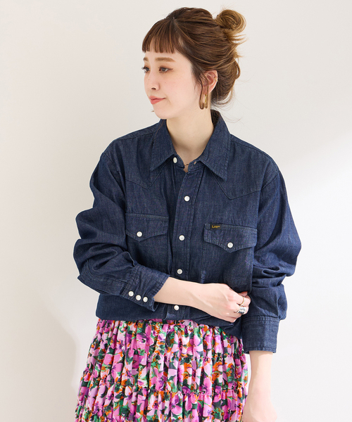 Lee（リー）の「【LEE/リー】ウエスタンシャツ（シャツ/ブラウス・レディース・ネイビー/ブルー・SMALL/MEDIUM）」の7枚目の写真