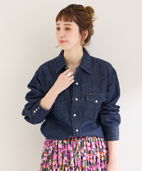 Lee（リー）の「【LEE/リー】ウエスタンシャツ（シャツ/ブラウス・レディース・ネイビー/ブルー・SMALL/MEDIUM）」の8枚目の写真