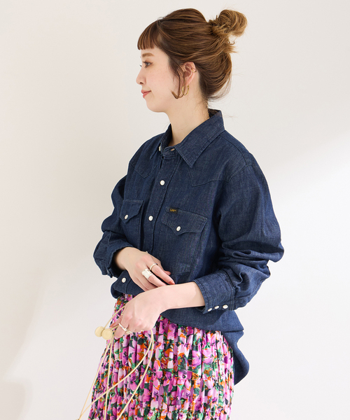 Lee（リー）の「【LEE/リー】ウエスタンシャツ（シャツ/ブラウス・レディース・ネイビー/ブルー・SMALL/MEDIUM）」の9枚目の写真