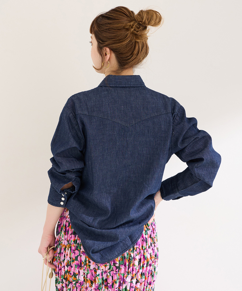 Lee（リー）の「【LEE/リー】ウエスタンシャツ（シャツ/ブラウス・レディース・ネイビー/ブルー・SMALL/MEDIUM）」の11枚目の写真