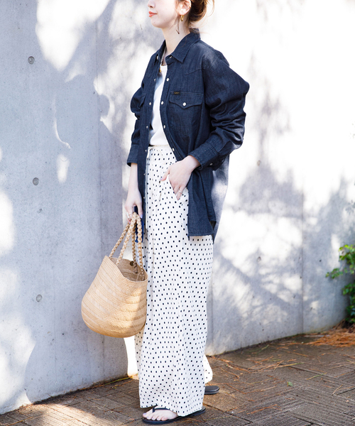 Lee（リー）の「【LEE/リー】ウエスタンシャツ（シャツ/ブラウス・レディース・ネイビー/ブルー・SMALL/MEDIUM）」の13枚目の写真