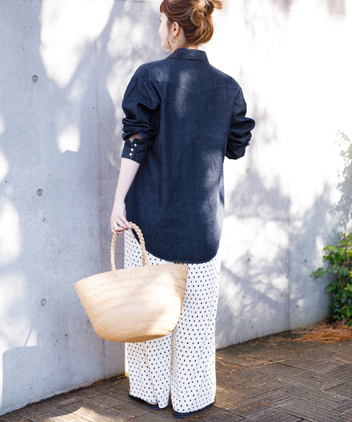 Lee（リー）の「【LEE/リー】ウエスタンシャツ（シャツ/ブラウス・レディース・ネイビー/ブルー・SMALL/MEDIUM）」の14枚目の写真