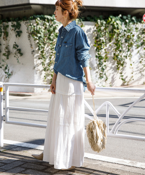 Lee（リー）の「【LEE/リー】ウエスタンシャツ（シャツ/ブラウス・レディース・ネイビー/ブルー・SMALL/MEDIUM）」の21枚目の写真