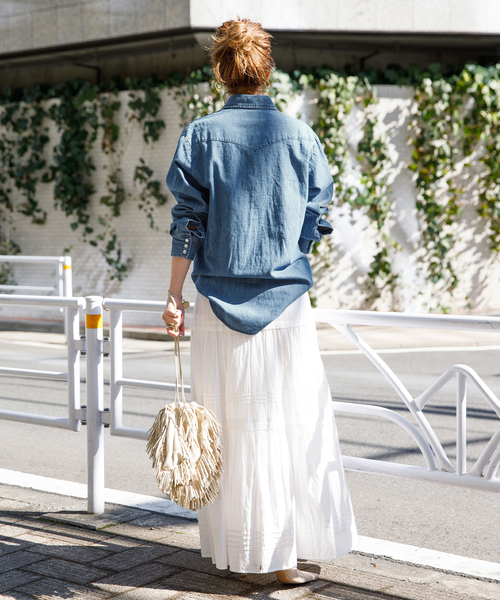 Lee（リー）の「【LEE/リー】ウエスタンシャツ（シャツ/ブラウス・レディース・ネイビー/ブルー・SMALL/MEDIUM）」の22枚目の写真