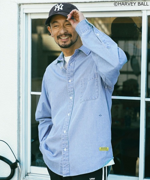 SMILEY FACE(スマイリーフェイス)の「【SMILEY FACE(スマイリーフェイス)】HELLO SMILEY長袖シャツ(シャツ/ブラウス・メンズ・その他2/その他1/その他4/その他5/その他3/その他6/その他7・MEDIUM/LARGE)」の4枚目の写真