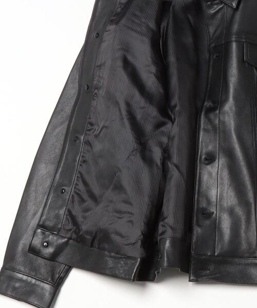 ADAMPATEK/アダムパテック】lamb leather trucker jacket/ラムレザー