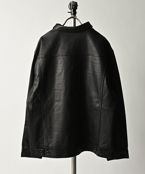 ADAMPATEK/アダムパテック】lamb leather trucker jacket/ラムレザー