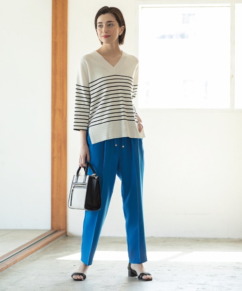 OPAQUE.CLIP（オペークドットクリップ）の「◆≪6color≫ 着丈が選べる！美脚イージーテーパードパンツ/セットアップ対応【ストレッチ/防シワ/洗濯機洗い可】（その他パンツ・レディース・ベージュ/ブルー系その他/ライトグレー/グリーン系その他5/ダークブラウン系7/ブラック・34/03/02/01/42/40/38/36）」の14枚目の写真