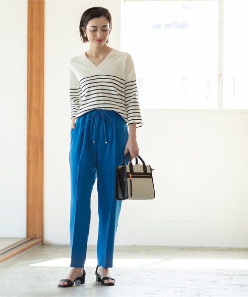 OPAQUE.CLIP（オペークドットクリップ）の「◆≪6color≫ 着丈が選べる！美脚イージーテーパードパンツ/セットアップ対応【ストレッチ/防シワ/洗濯機洗い可】（その他パンツ・レディース・ベージュ/ブルー系その他/ライトグレー/グリーン系その他5/ダークブラウン系7/ブラック・34/03/02/01/42/40/38/36）」の16枚目の写真