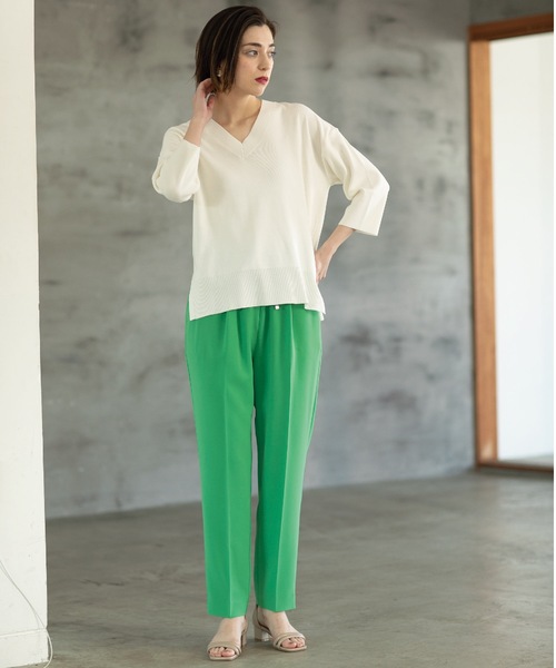 OPAQUE.CLIP（オペークドットクリップ）の「◆≪6color≫ 着丈が選べる！美脚イージーテーパードパンツ/セットアップ対応【ストレッチ/防シワ/洗濯機洗い可】（その他パンツ・レディース・ベージュ/ブルー系その他/ライトグレー/グリーン系その他5/ダークブラウン系7/ブラック・34/03/02/01/42/40/38/36）」の13枚目の写真