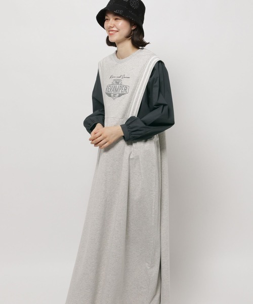 niko and...（ニコアンド）の「スポーツMIXスウェットワンピース（ワンピース・レディース・ネイビー/グリーン/ナチュラル・FREE）」の2枚目の写真