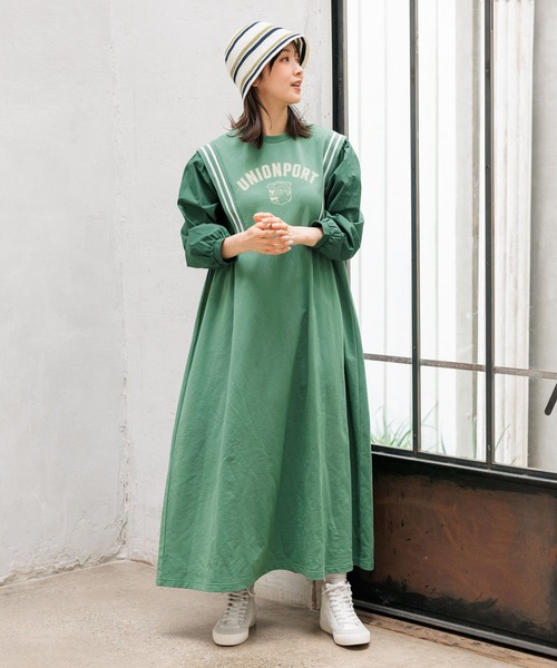 niko and...（ニコアンド）の「スポーツMIXスウェットワンピース（ワンピース・レディース・ネイビー/グリーン/ナチュラル・FREE）」の6枚目の写真