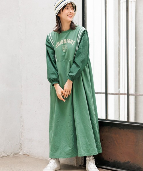 美品☆現行☆Botanic Green ボタニックグリーン　ニコちゃんワンピース 小林有里さん着用】シアーロングニットワンピース