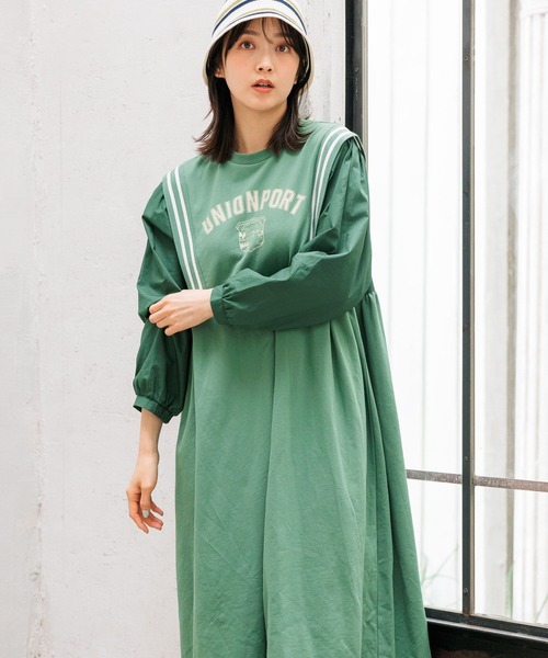 niko and...（ニコアンド）の「スポーツMIXスウェットワンピース（ワンピース・レディース・ネイビー/グリーン/ナチュラル・FREE）」の8枚目の写真