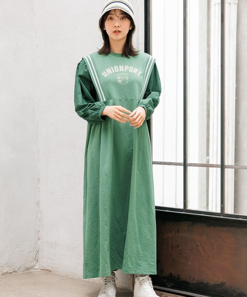 niko and...（ニコアンド）の「スポーツMIXスウェットワンピース（ワンピース・レディース・ネイビー/グリーン/ナチュラル・FREE）」の5枚目の写真